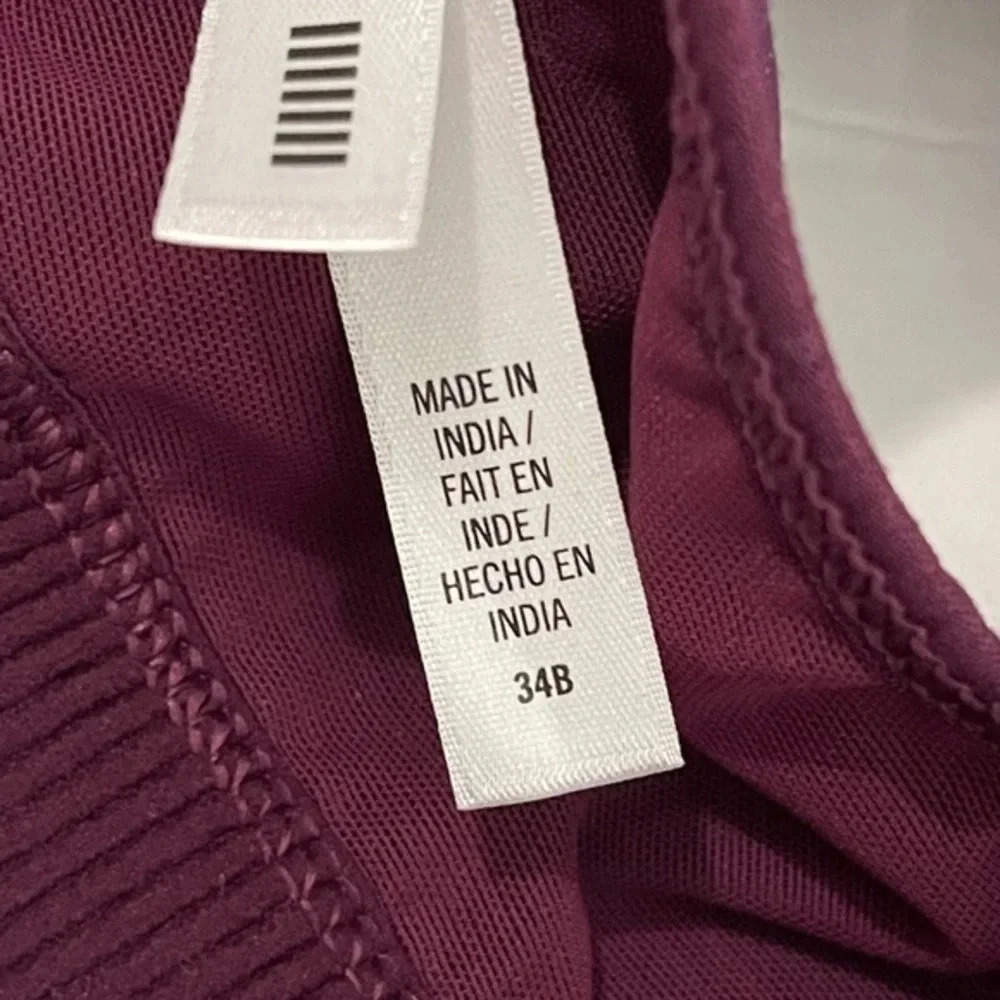 Victoria’s Secret VSX Sport Bra 34B Purple Front Closure Zip Underwire Racerback - Picture 15 of 15